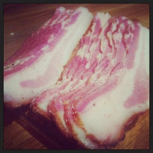 Berkshire pork belly bacon we made